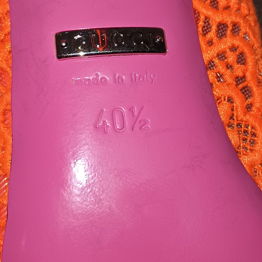 GUCCI Shoes Virginia Lace Mary Jane Pointy Pumps sz 40.5 EU NEW - Picture 5 of 5